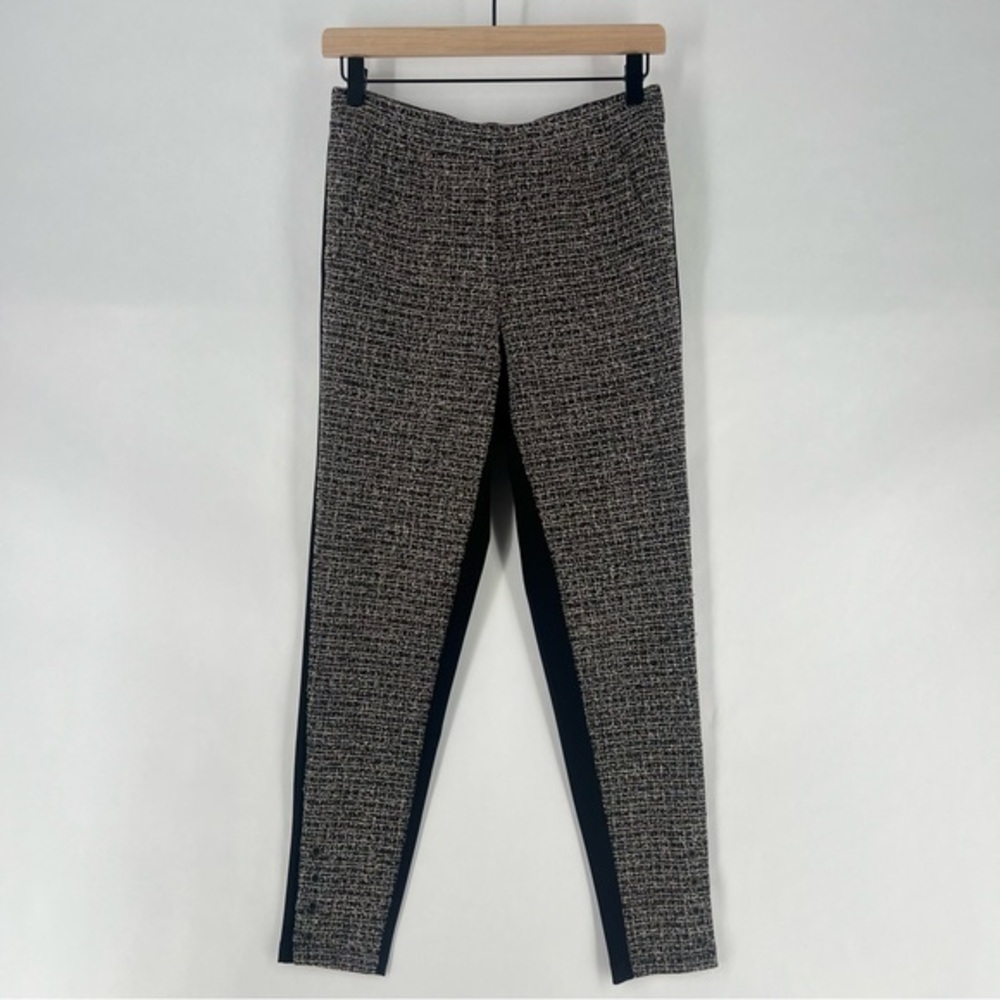 Anthropologie Lilka Tweed Front Stretch Ponte Knit Back Button Hem Legging